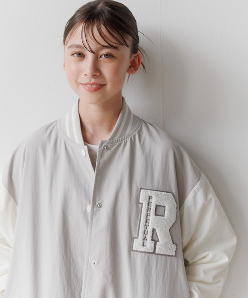 GLOBAL WORK(グローバルワーク)の「洗える撥水スタジャン/577755(ブルゾン・キッズ・ネイビー/ブラック/グレイッシュベージュ/サックスブルー・130cm/140cm/150cm/160cm)」の10枚目の写真