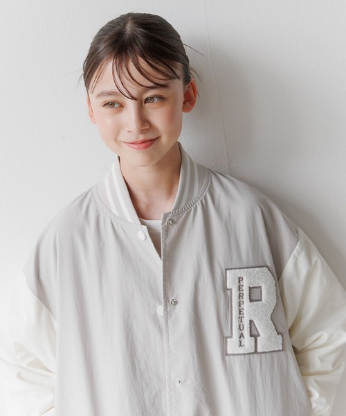 GLOBAL WORK(グローバルワーク)の「洗える撥水スタジャン/577755(ブルゾン・キッズ・ネイビー/ブラック/グレイッシュベージュ/サックスブルー・130cm/140cm/150cm/160cm)」の11枚目の写真