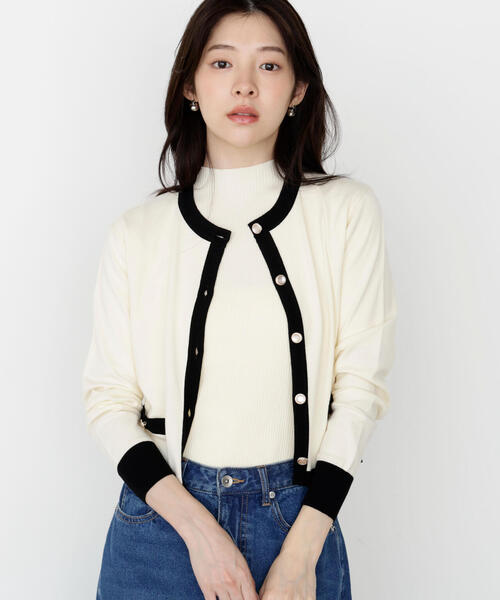 PROPORTION BODY DRESSING（プロポーションボディドレッシング）の「＜ハンドウォッシャブル＞ニュアンス釦ニットアンサンブル / 1215270906（アンサンブル・レディース・ホワイト系その他/ピンク/ブラック・SMALL/MEDIUM）」の6枚目の写真