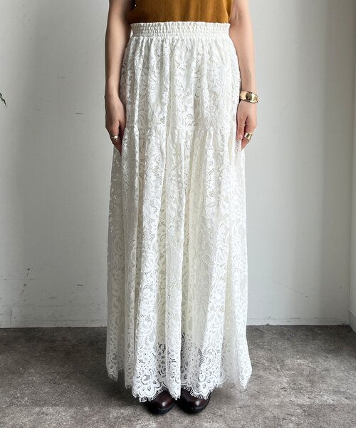 DouDou（ドゥドゥ）の「スカラレースフレアスカート（スカート・レディース・ホワイト/ブラック・FREE）」の16枚目の写真