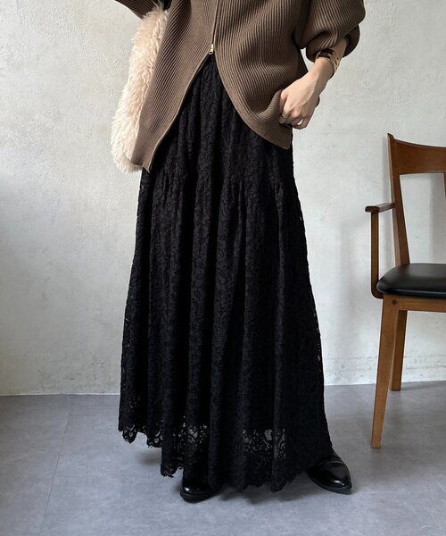 スカラレースフレアスカート（スカート）｜DouDou（ドゥドゥ）の