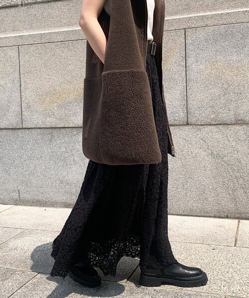 即日発送 新品 着映え DOUDOU スカラレースフレアスカート ブラック セール】スカラレースフレアスカート（スカート）｜DouDou（ドゥドゥ