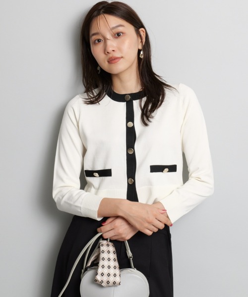 配色ジャケットライクカーデ（ニット/セーター）｜JUSGLITTY