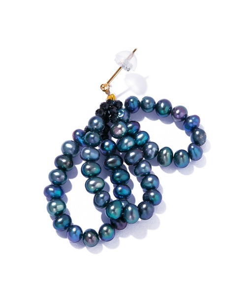 les bonbon(ルボンボン)の「【les bonbon】conation pearl pierce NV/コネーション パール ピアス(ピアス(両耳用)・レディース・ネイビー・FREE)」の2枚目の写真