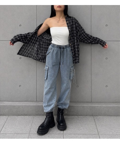 Lots of Love（ロッツオブラブ）の「ルーズチェックシャツ（シャツ/ブラウス・レディース・ブラウン/レッド/ブラック・M）」の6枚目の写真