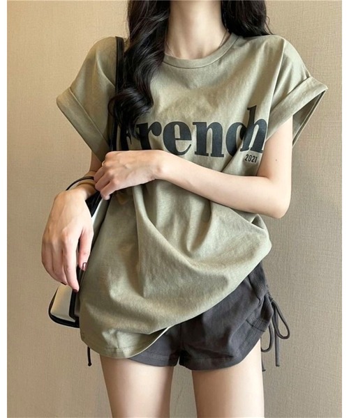 CHEER（チアー）の「FrenchプリントTシャツ（Tシャツ/カットソー・レディース・ホワイト/ミント/ブラック・M）」の5枚目の写真