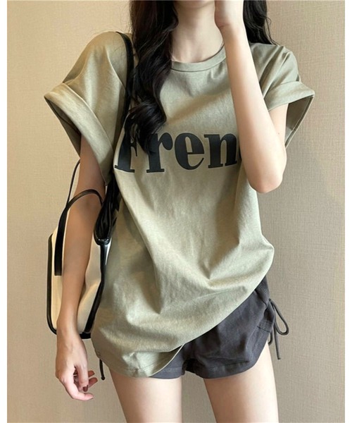 CHEER（チアー）の「FrenchプリントTシャツ（Tシャツ/カットソー・レディース・ホワイト/ミント/ブラック・M）」の7枚目の写真