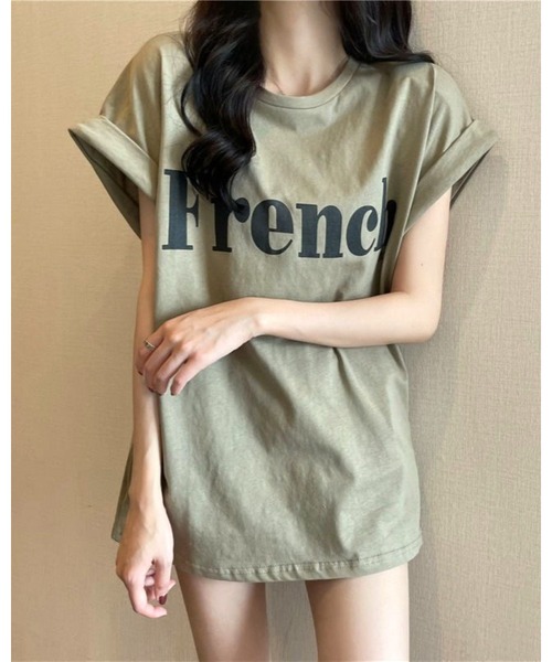 CHEER（チアー）の「FrenchプリントTシャツ（Tシャツ/カットソー・レディース・ホワイト/ミント/ブラック・M）」の9枚目の写真