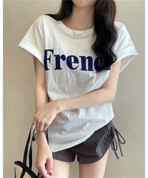 CHEER（チアー）の「FrenchプリントTシャツ（Tシャツ/カットソー・レディース・ホワイト/ミント/ブラック・M）」の12枚目の写真