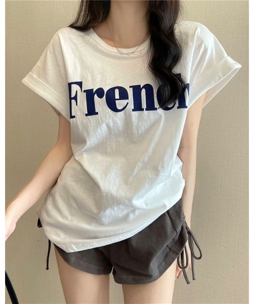 CHEER（チアー）の「FrenchプリントTシャツ（Tシャツ/カットソー・レディース・ホワイト/ミント/ブラック・M）」の13枚目の写真