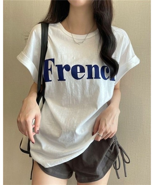 CHEER（チアー）の「FrenchプリントTシャツ（Tシャツ/カットソー・レディース・ホワイト/ミント/ブラック・M）」の14枚目の写真