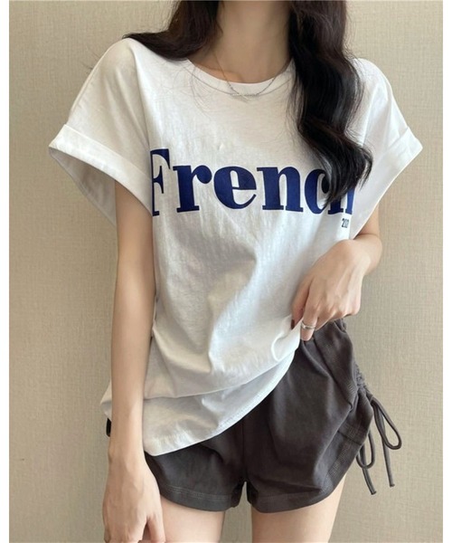 CHEER（チアー）の「FrenchプリントTシャツ（Tシャツ/カットソー・レディース・ホワイト/ミント/ブラック・M）」の15枚目の写真