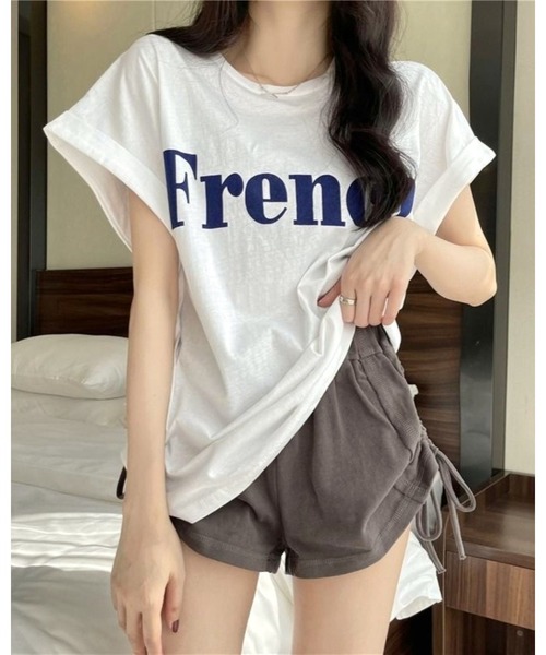 CHEER（チアー）の「FrenchプリントTシャツ（Tシャツ/カットソー・レディース・ホワイト/ミント/ブラック・M）」の16枚目の写真