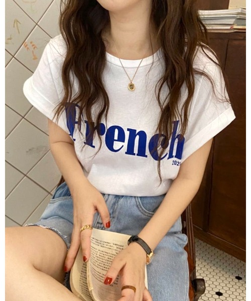CHEER（チアー）の「FrenchプリントTシャツ（Tシャツ/カットソー・レディース・ホワイト/ミント/ブラック・M）」の17枚目の写真
