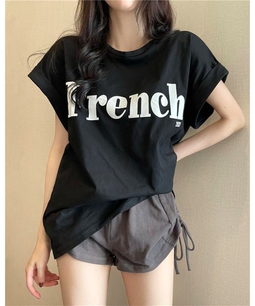 CHEER（チアー）の「FrenchプリントTシャツ（Tシャツ/カットソー・レディース・ホワイト/ミント/ブラック・M）」の18枚目の写真