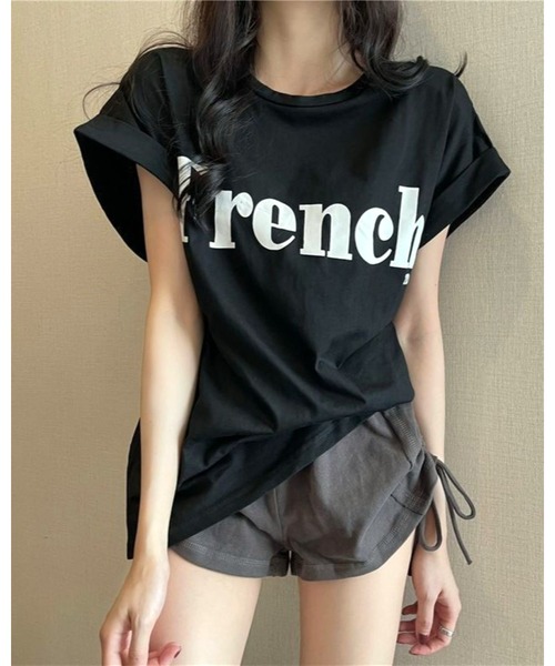 CHEER（チアー）の「FrenchプリントTシャツ（Tシャツ/カットソー・レディース・ホワイト/ミント/ブラック・M）」の19枚目の写真