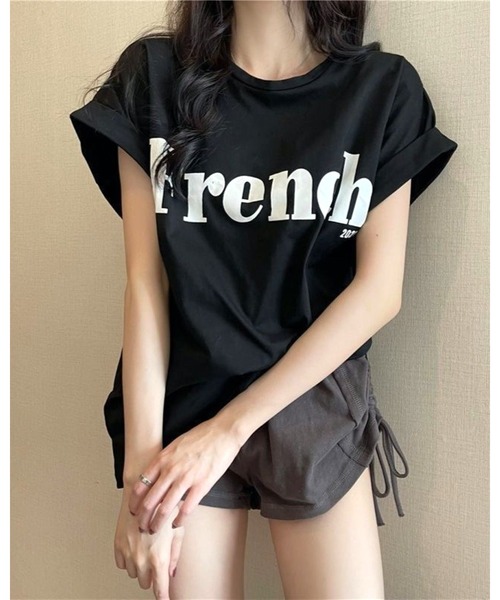 CHEER（チアー）の「FrenchプリントTシャツ（Tシャツ/カットソー・レディース・ホワイト/ミント/ブラック・M）」の20枚目の写真