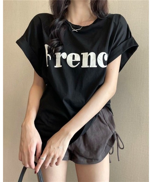 CHEER（チアー）の「FrenchプリントTシャツ（Tシャツ/カットソー・レディース・ホワイト/ミント/ブラック・M）」の21枚目の写真