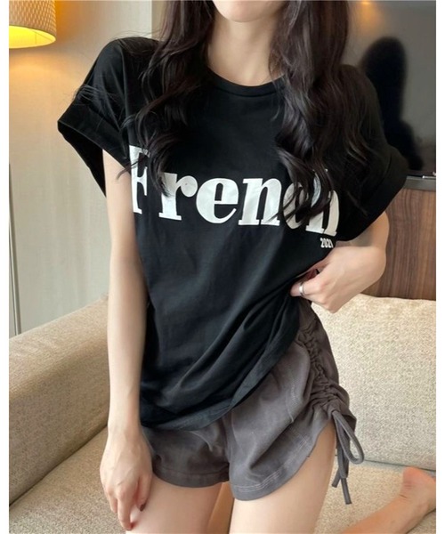 CHEER（チアー）の「FrenchプリントTシャツ（Tシャツ/カットソー・レディース・ホワイト/ミント/ブラック・M）」の22枚目の写真
