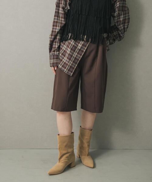 SENSE OF PLACE by URBAN RESEARCH(センスオブプレイスバイアーバンリサーチ)の「バミューダショートパンツ(その他パンツ・レディース・ブラウン/ブラック・MEDIUM/SMALL)」の5枚目の写真