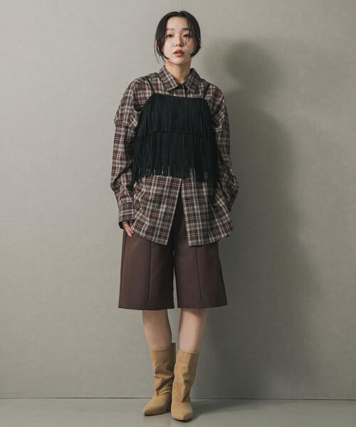 SENSE OF PLACE by URBAN RESEARCH(センスオブプレイスバイアーバンリサーチ)の「バミューダショートパンツ(その他パンツ・レディース・ブラウン/ブラック・MEDIUM/SMALL)」の7枚目の写真