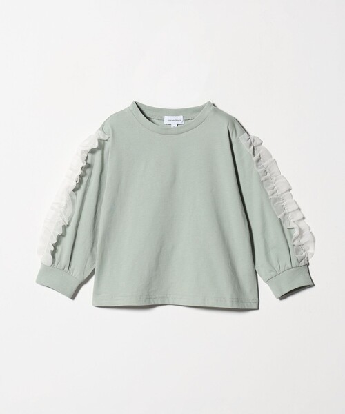 green label relaxing（グリーンレーベルリラクシング）の「袖フリル ロンT / キッズ  100㎝-160cm（Tシャツ/カットソー・キッズ・オフホワイト/ライム/ダークグレー・100cm/140cm/120cm/110cm/160cm/150cm/130cm）」の16枚目の写真