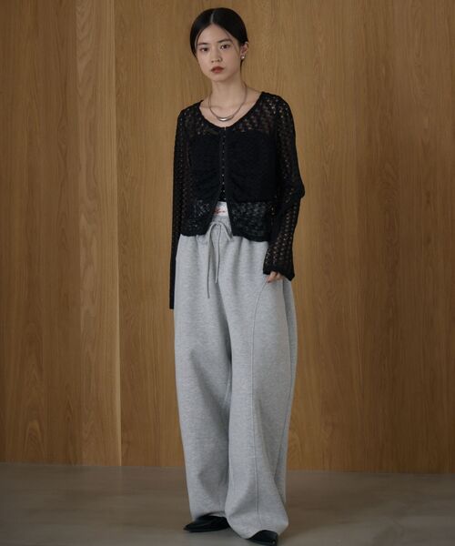 kivi（キヴィ）の「透かしカットカーデ（Tシャツ/カットソー・レディース・ダークブラウン/ベージュ/ブラック・FREE）」の6枚目の写真