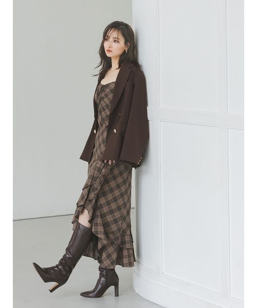 SNIDEL（スナイデル）の「Sustainableメタルボタンテーラードジャケット（テーラードジャケット・レディース・ネイビー/ブラウン/グレー・1/0）」の8枚目の写真