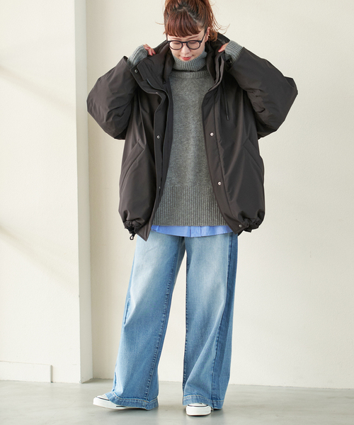 今季の正規品⭐︎スピックアンドスパン　2WAY撥水ダウンハーフコート Spick＆Span（スピック アンド スパン） ダウンコート ダウン