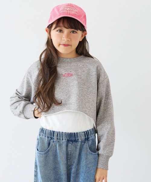 coca（coca）（コカ）の「キッズ クロップドプルオーバー＆タンクトップ 2点セット（Tシャツ/カットソー・キッズ・ブラック/ライトグレー・120/130/150/140）」の5枚目の写真