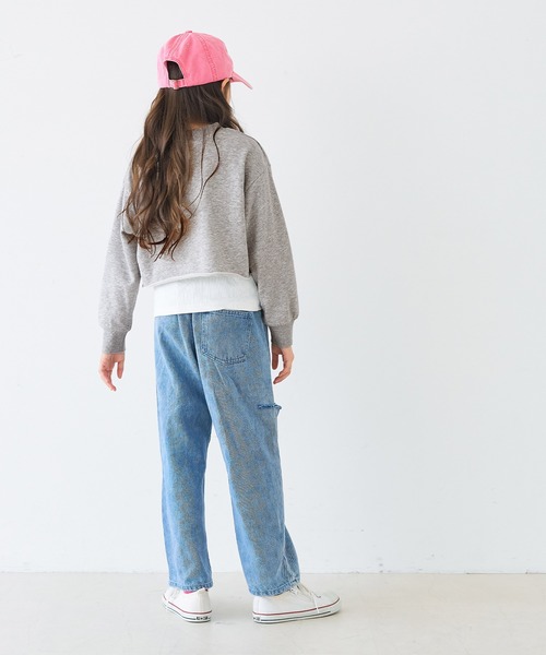 coca（coca）（コカ）の「キッズ クロップドプルオーバー＆タンクトップ 2点セット（Tシャツ/カットソー・キッズ・ブラック/ライトグレー・120/130/150/140）」の6枚目の写真