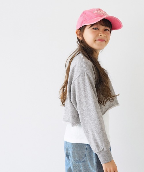 coca（coca）（コカ）の「キッズ クロップドプルオーバー＆タンクトップ 2点セット（Tシャツ/カットソー・キッズ・ブラック/ライトグレー・120/130/150/140）」の7枚目の写真