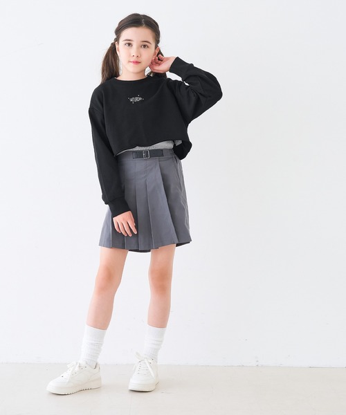 coca（coca）（コカ）の「キッズ クロップドプルオーバー＆タンクトップ 2点セット（Tシャツ/カットソー・キッズ・ブラック/ライトグレー・120/130/150/140）」の9枚目の写真