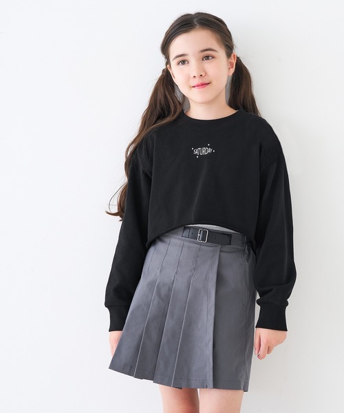 coca（coca）（コカ）の「キッズ クロップドプルオーバー＆タンクトップ 2点セット（Tシャツ/カットソー・キッズ・ブラック/ライトグレー・120/130/150/140）」の12枚目の写真