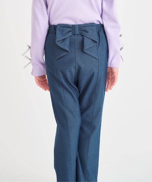 apres les cours(アプレレクール)の「【ジュニア対応】バックリボンカットソーパンツ(その他パンツ・キッズ・ブラウン/ブルー・100/110/120/130/140/80/90)」の2枚目の写真