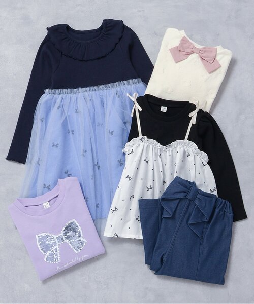 apres les cours(アプレレクール)の「【ジュニア対応】バックリボンカットソーパンツ(その他パンツ・キッズ・ブラウン/ブルー・100/110/120/130/140/80/90)」の10枚目の写真