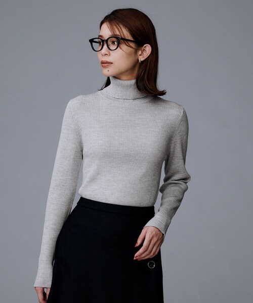 セール】【洗える/アンサンブル可能/ウール100%】リブタートルネック