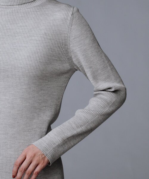 コトリワークス タートルネックニット(F)ウール100% グレー 日本製