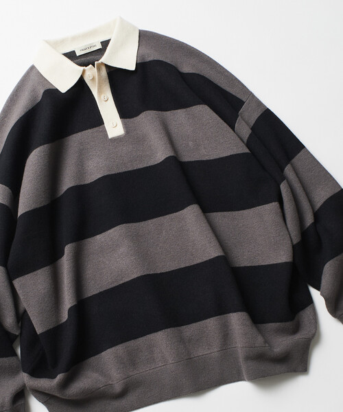 FREAK'S STORE(フリークスストア)の限定展開 ビッグシルエット ボーダー ニット ラガーシャツ(その他トップス)