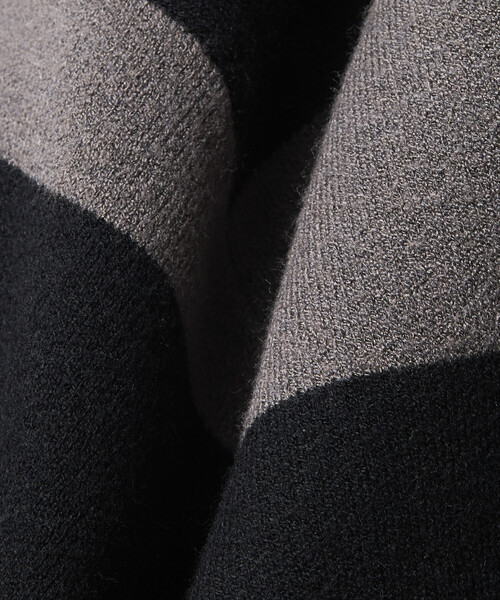 FREAK'S STORE（フリークスストア）の「限定展開 ビッグシルエット ボーダー ニット ラガーシャツ（その他トップス・メンズ・ベージュ/ネイビー/ブラウン・SMALL/LARGE/MEDIUM）」の5枚目の写真