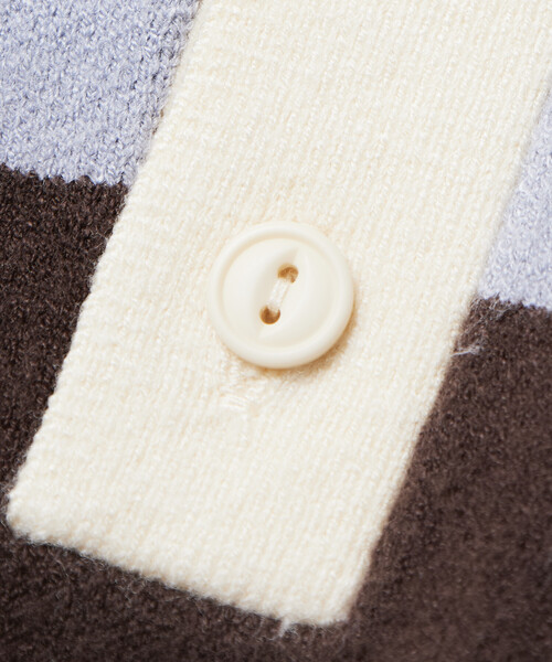 FREAK'S STORE（フリークスストア）の「限定展開 ビッグシルエット ボーダー ニット ラガーシャツ（その他トップス・メンズ・ベージュ/ネイビー/ブラウン・SMALL/LARGE/MEDIUM）」の12枚目の写真