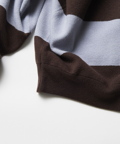 FREAK'S STORE（フリークスストア）の「限定展開 ビッグシルエット ボーダー ニット ラガーシャツ（その他トップス・メンズ・ベージュ/ネイビー/ブラウン・SMALL/LARGE/MEDIUM）」の14枚目の写真