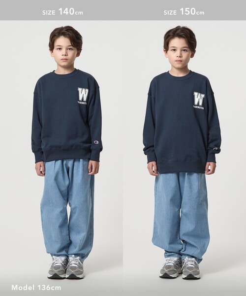 Champion（チャンピオン）の「＜Champion＞クルーネックスウェットシャツ / トレーナー / キッズ  140cm-160cm（スウェット・キッズ・パープル/ネイビー/ダークグリーン・150cm/160cm/140cm）」の6枚目の写真