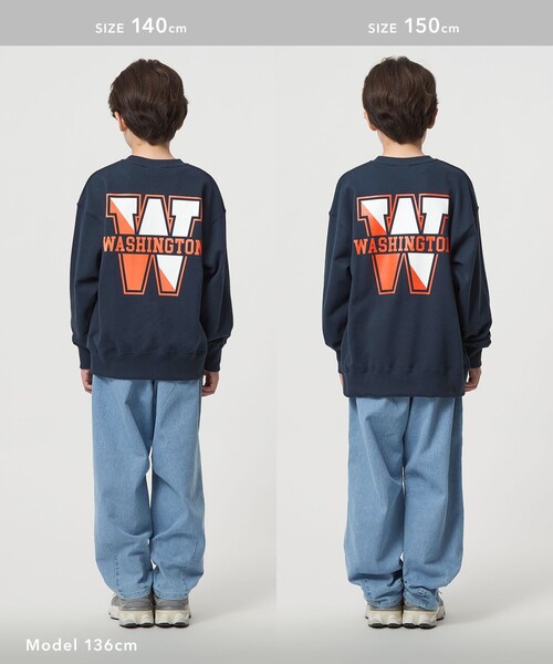 Champion（チャンピオン）の「＜Champion＞クルーネックスウェットシャツ / トレーナー / キッズ  140cm-160cm（スウェット・キッズ・パープル/ネイビー/ダークグリーン・150cm/160cm/140cm）」の8枚目の写真