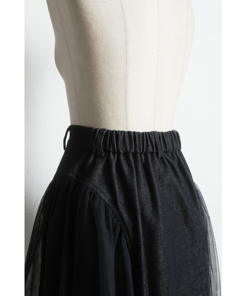 &. NOSTALGIA（アンドドットノスタルジア）の「チュールドッキングデニムスカート（デニムスカート・レディース・ブルー/ブラック・M）」の21枚目の写真