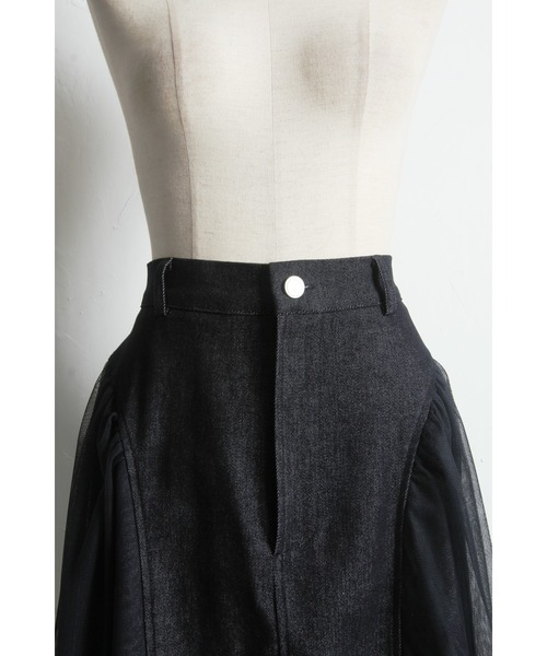 &. NOSTALGIA（アンドドットノスタルジア）の「チュールドッキングデニムスカート（デニムスカート・レディース・ブルー/ブラック・M）」の22枚目の写真