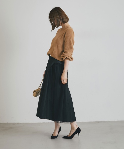 &. NOSTALGIA（アンドドットノスタルジア）の「チュールドッキングデニムスカート（デニムスカート・レディース・ブルー/ブラック・M）」の16枚目の写真