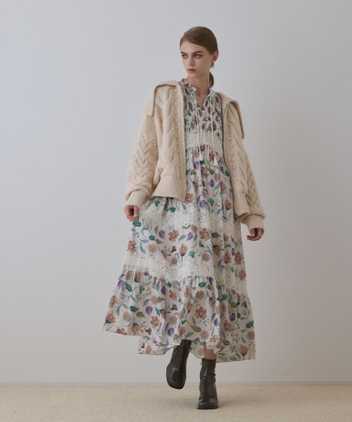 GRACE CONTINENTAL（グレースコンチネンタル）の「ヘアリーニットコクーンジャケット（その他アウター・レディース・キナリ/ラベンダー・36）」の6枚目の写真