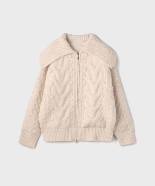 GRACE CONTINENTAL（グレースコンチネンタル）の「ヘアリーニットコクーンジャケット（その他アウター・レディース・キナリ/ラベンダー・36）」の9枚目の写真