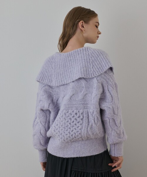 GRACE CONTINENTAL（グレースコンチネンタル）の「ヘアリーニットコクーンジャケット（その他アウター・レディース・キナリ/ラベンダー・36）」の12枚目の写真